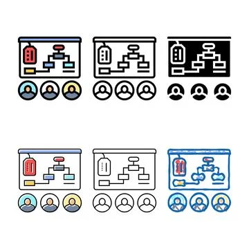 Coaching technical sales engineer modern color icon vector Stock Illustration