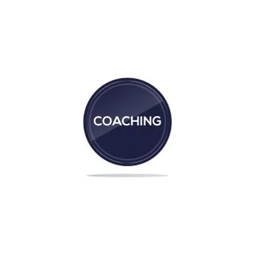 Coaching text in blue circle Stock Illustration