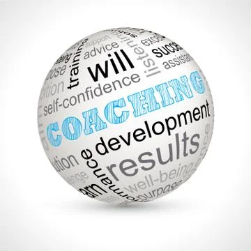Coaching theme sphere with keywords Stock Illustration