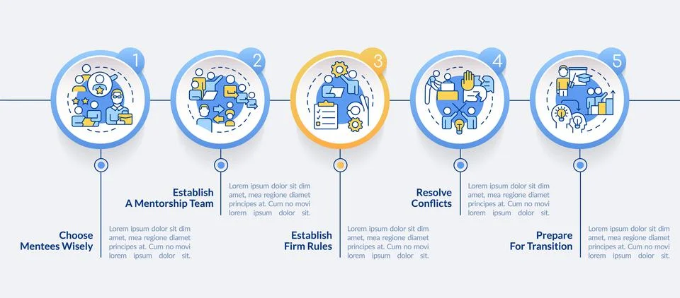 Coaching tips circle infographic template 스톡 일러스트