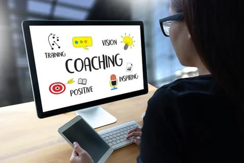COACHING Training Planning Learning Coaching Business Guide Instructor Leader Stock Photos
