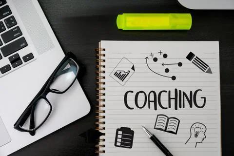 COACHING Training Planning Learning Coaching Business Guide Instructor Leader Stock Photos