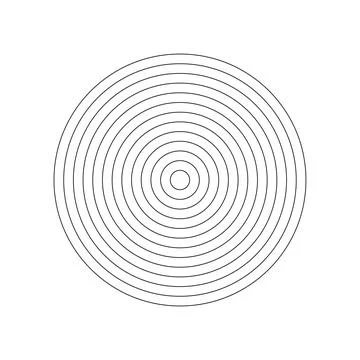 Coaching wheel of 12 concentric circles. Life blank. Polar grid. Stock Illustration