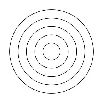 Coaching wheel of 4 concentric circles. Polar grid graph paper. Life blank 스톡 일러스트