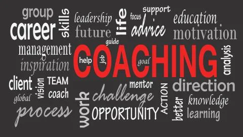 Coaching word cloud concept. Illustration Stock Illustration