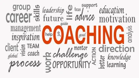 Coaching word cloud concept. Illustration Stock Illustration