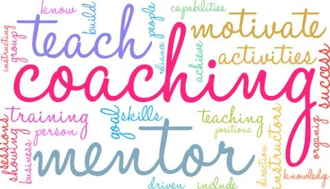 Coaching Word Cloud Stock Illustration
