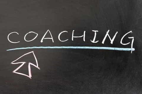 Coaching word Stock-Fotos
