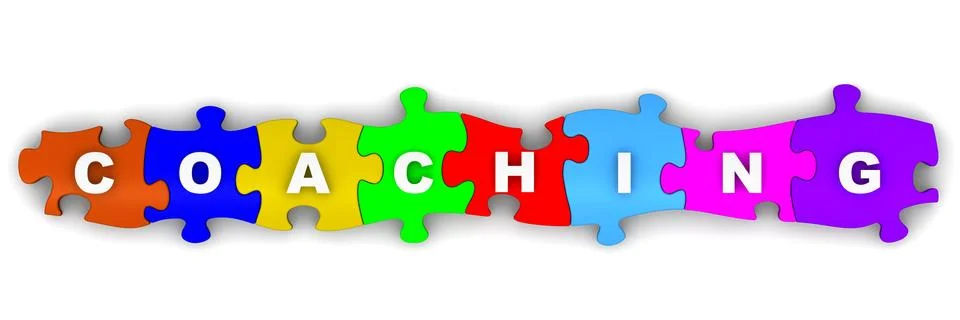 Coaching word on puzzles Illustrazione stock