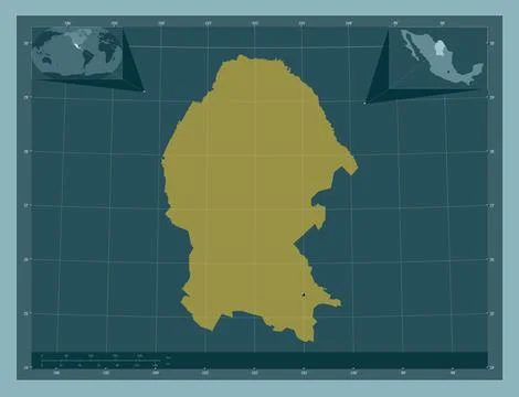 Coahuila, Mexico. Solid color shape Stock Illustration