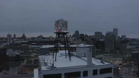 Coakley Building drone circle Stock Footage 131548531