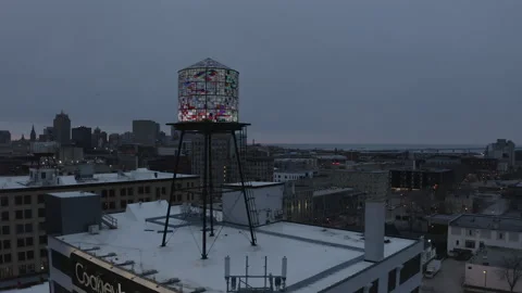 Coakley building drone slow pan Stock Footage 131547808