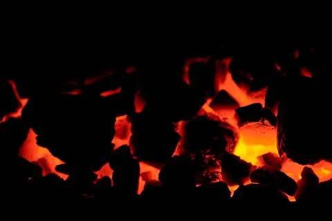 Coal anthracite. Burning solid fuel. Stock-Fotos