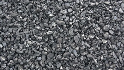 Coal anthracite solid fuel. View from above Stock Footage 94212164