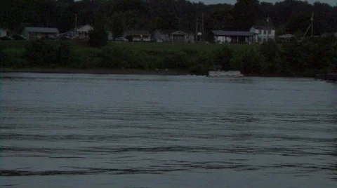 Coal barge on Ohio River Stock Footage 643880