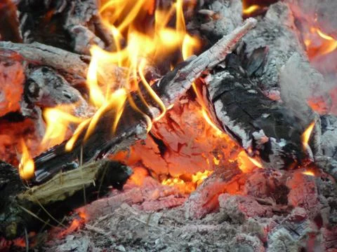 Coal burning fire 스톡 사진
