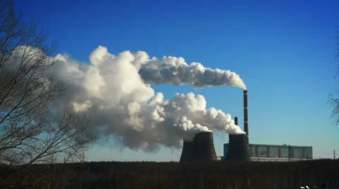 Coal-burning power plant Stock Footage 9239554