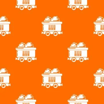 Coal car pattern orange Stock Illustration