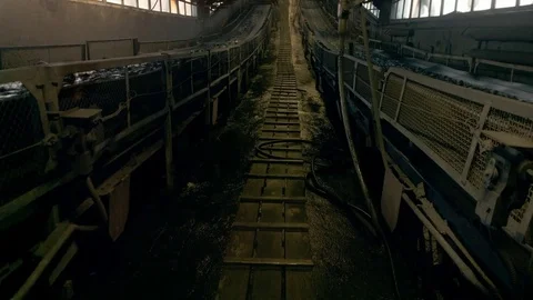 The coal conveyor at the plant Stock Footage 83522861