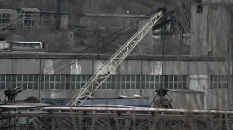Coal crane  pan left Stock-Footage 24717033
