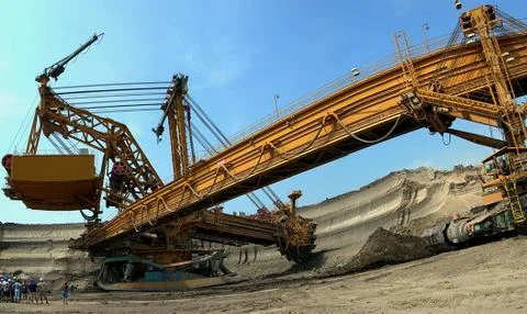 Coal digger in action Stock Photos
