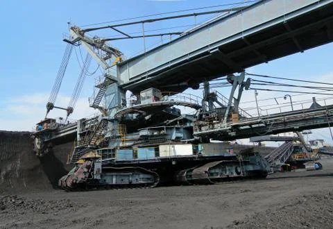 Coal digger in action Stock Photos