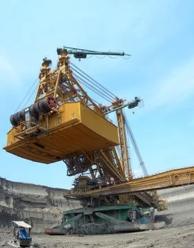 Coal digger in action Stock Photos