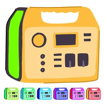 Coal electricity generator vector cartoon graphic Stock Illustration