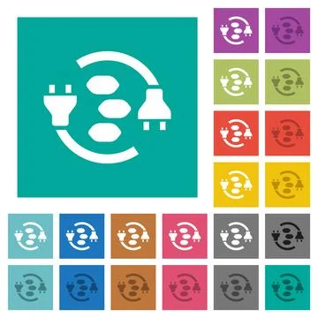 Coal energy square flat multi colored icons イラスト素材