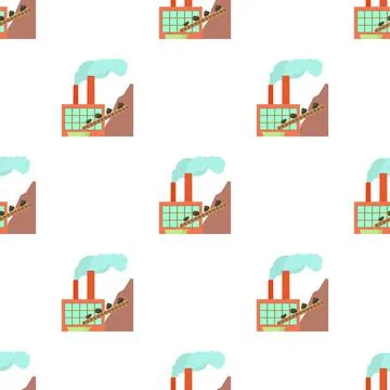 Coal factory pattern seamless vector Stock Illustration