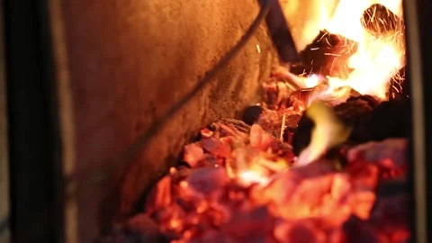 Coal fire for an argentinian barbecue Stock-Footage 131985935