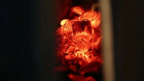 Coal fire for an argentinian barbecue Stock Footage 131986141