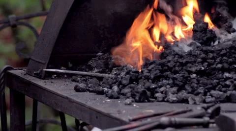 Coal Fire Stock Footage 7768326