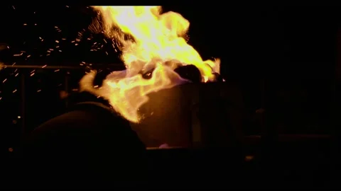 Coal on fire Stock Footage 232960260