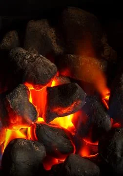 Coal fire glowing Stock Photos