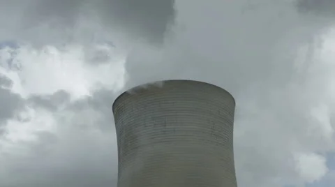 Coal-fired cooling tower Stock Footage 56916716