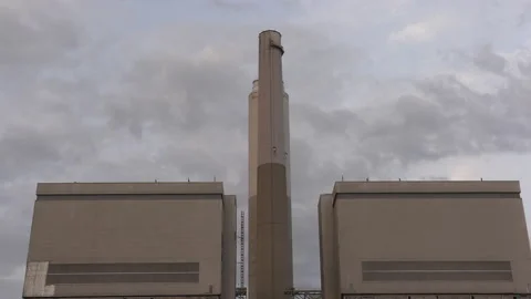 Coal fired electrical power generation station being demolished Stock Footage 158167047