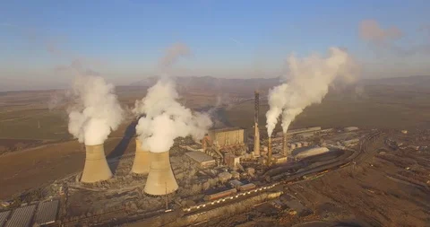 Coal-fired power plant Stock Footage 105678600