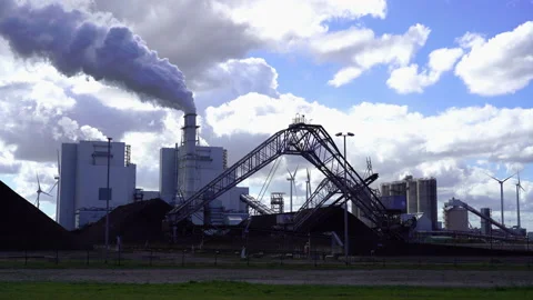 Coal-fired power station Stock Footage 217711087