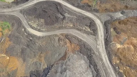 Coal getting activities in coal mining in Kalimantan Stock Footage 241775864