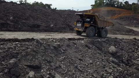 Coal getting activities in coal mining in Kalimantan Stock Footage 241778219