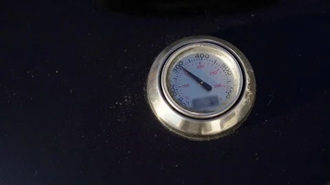Coal grill thermometer Stock Footage 77233332