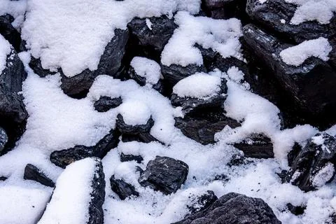 Coal heating in winter Stock Photos