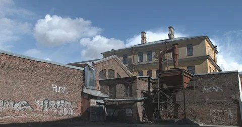 Coal hopper on the Courtyard of Saint Petersburg (time lapse) Stock Footage