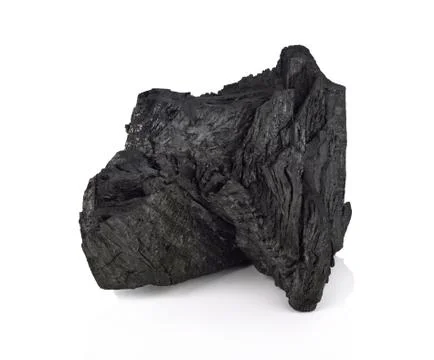 Coal on Isolated White Background Stock Photos