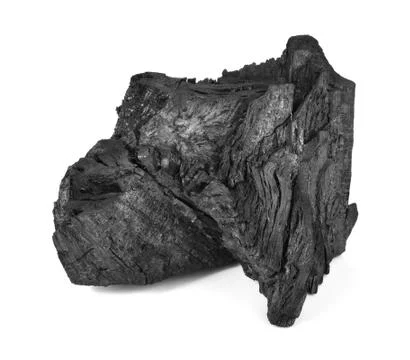 Coal Isolated on White Background Stock Photos