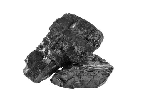 Coal isolated on white background Stock Photos