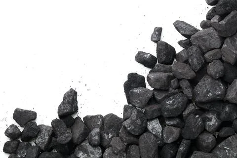 Coal Isolated On White Background Stock Photos