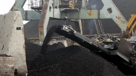 Coal Loading Conveyor Belt 스톡 동영상 56614341