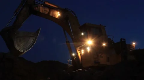 Coal loading at night.Time lapse Stock Footage 61851178